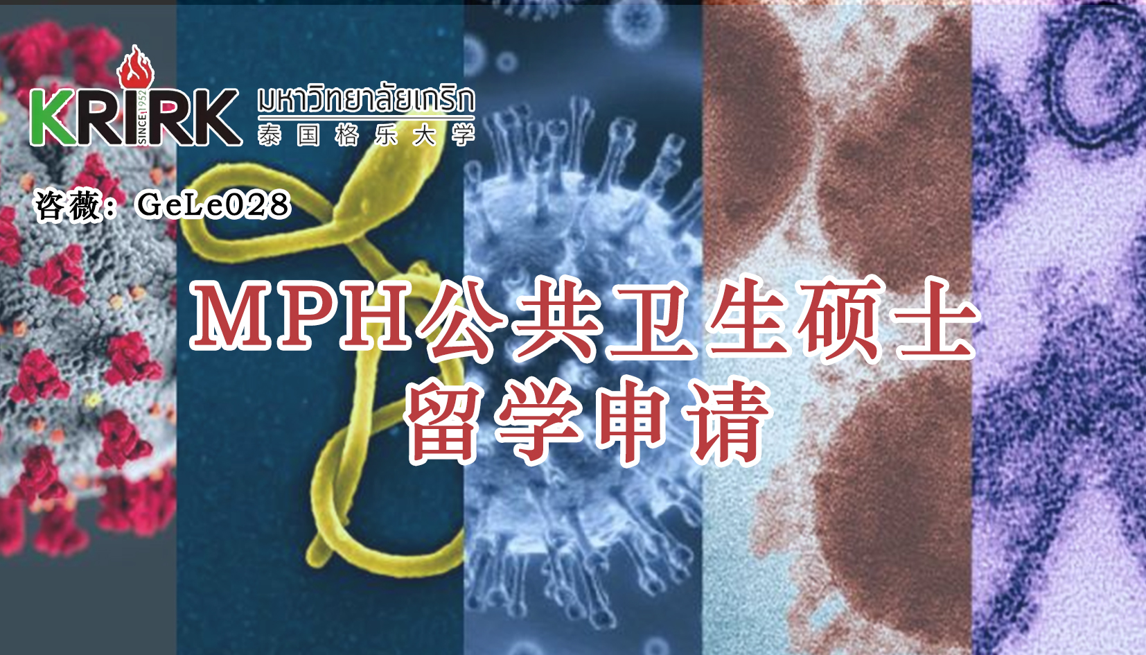 宜昌免联考在职研究生|公共卫生硕士留学！中文面授！泰国格乐大学MPH公共卫生硕士申报！